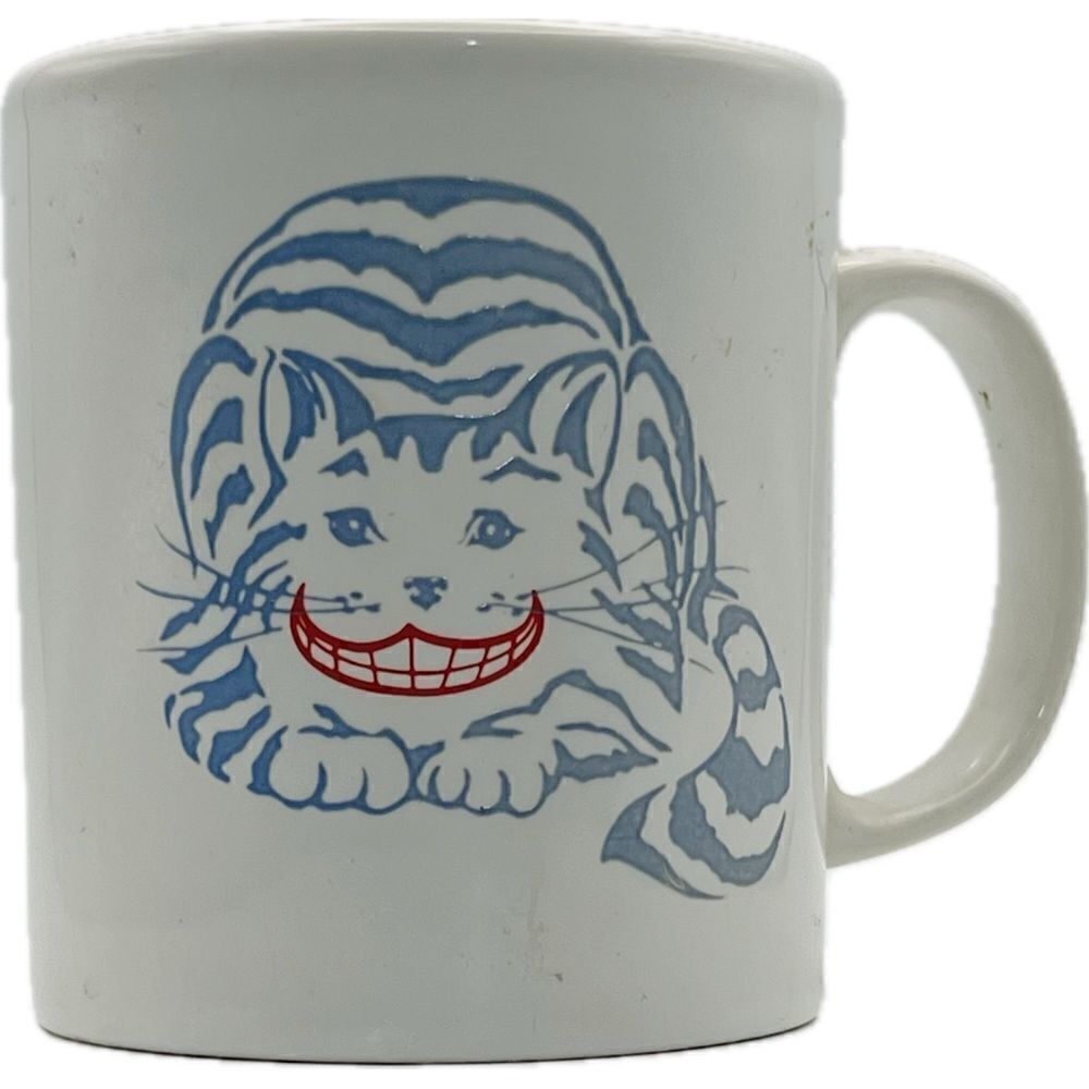 Vintage Rivertown 1988 Cheshire Cat engraved mug‎